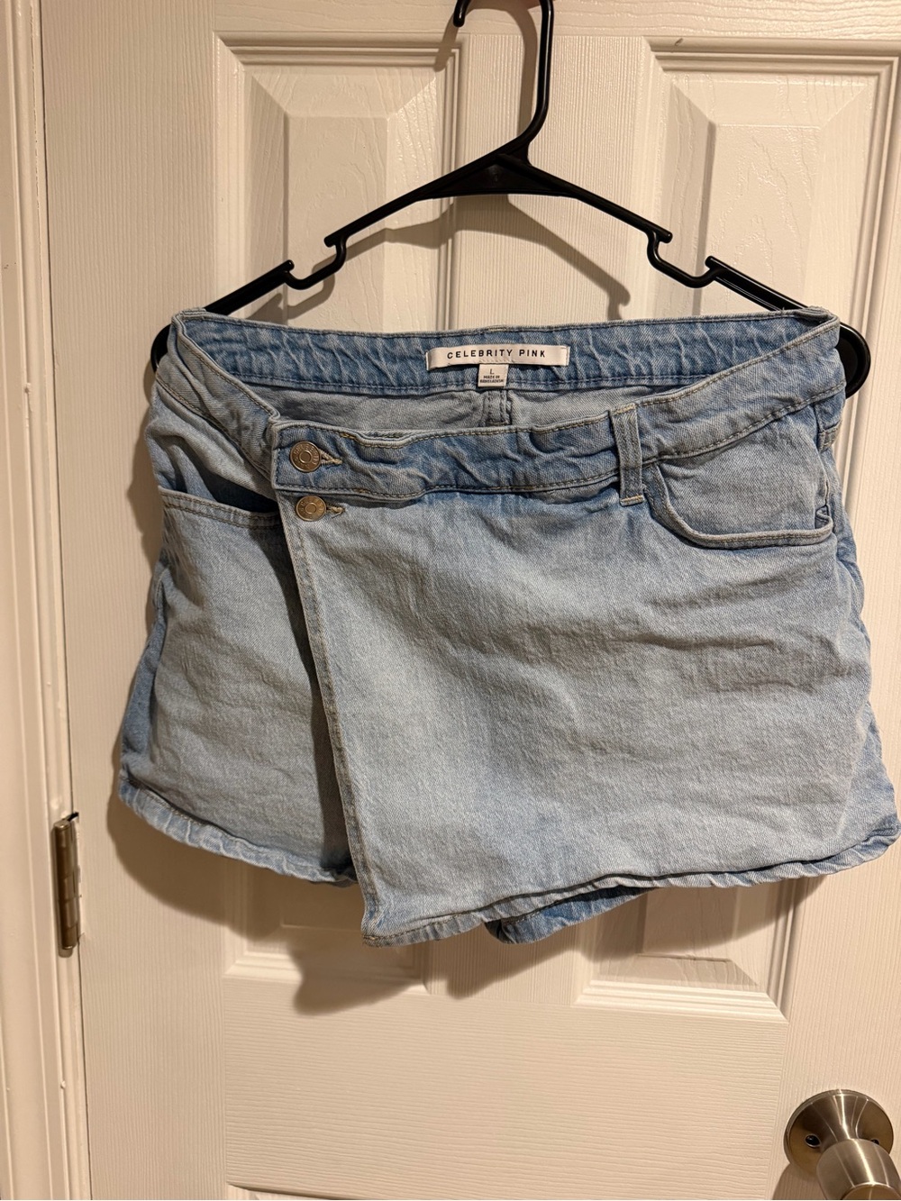 Celebrity Pink Light Blue Denim Skort Shorts